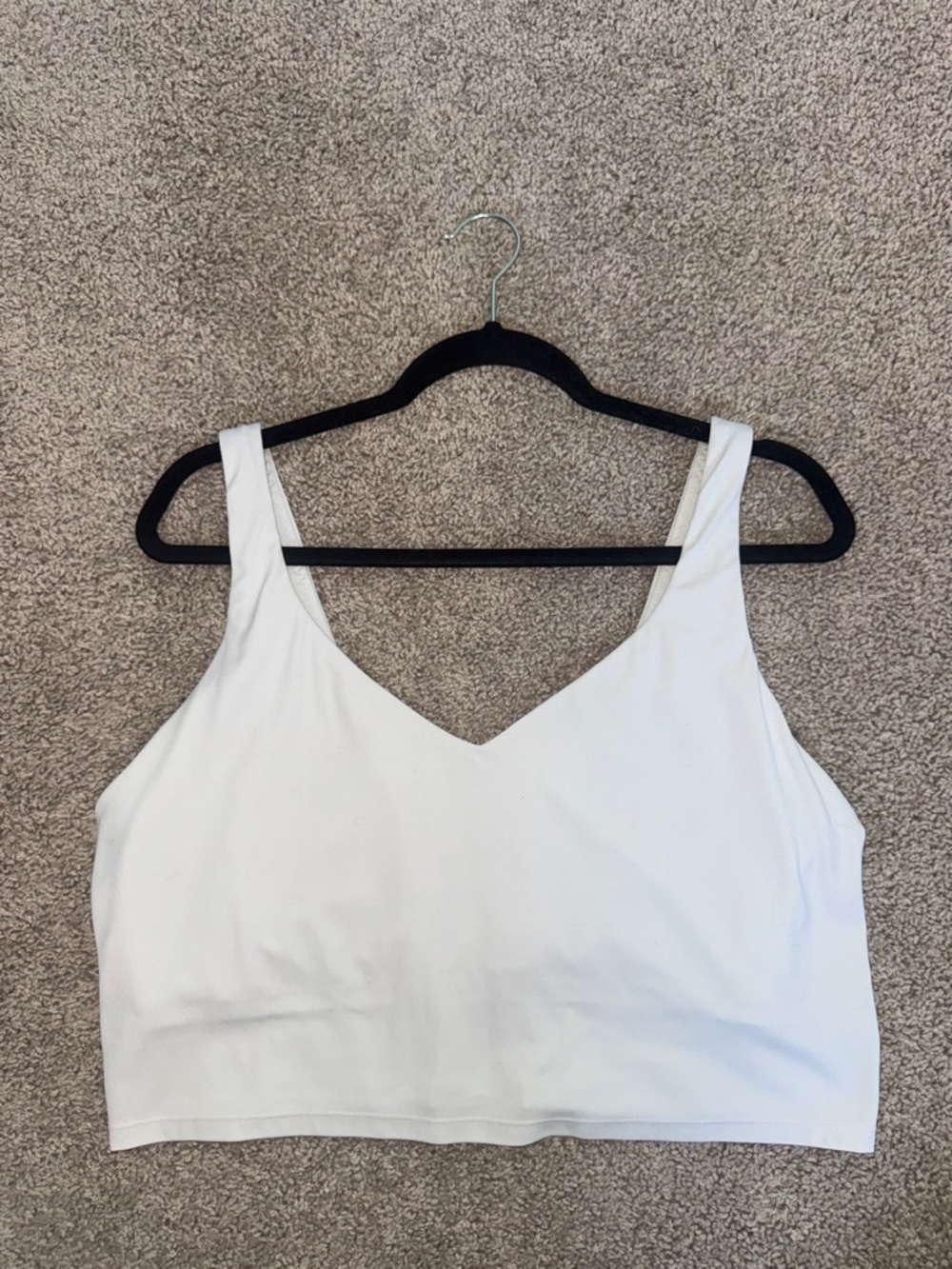 aerie White V-Neck Seamless Sports Bra